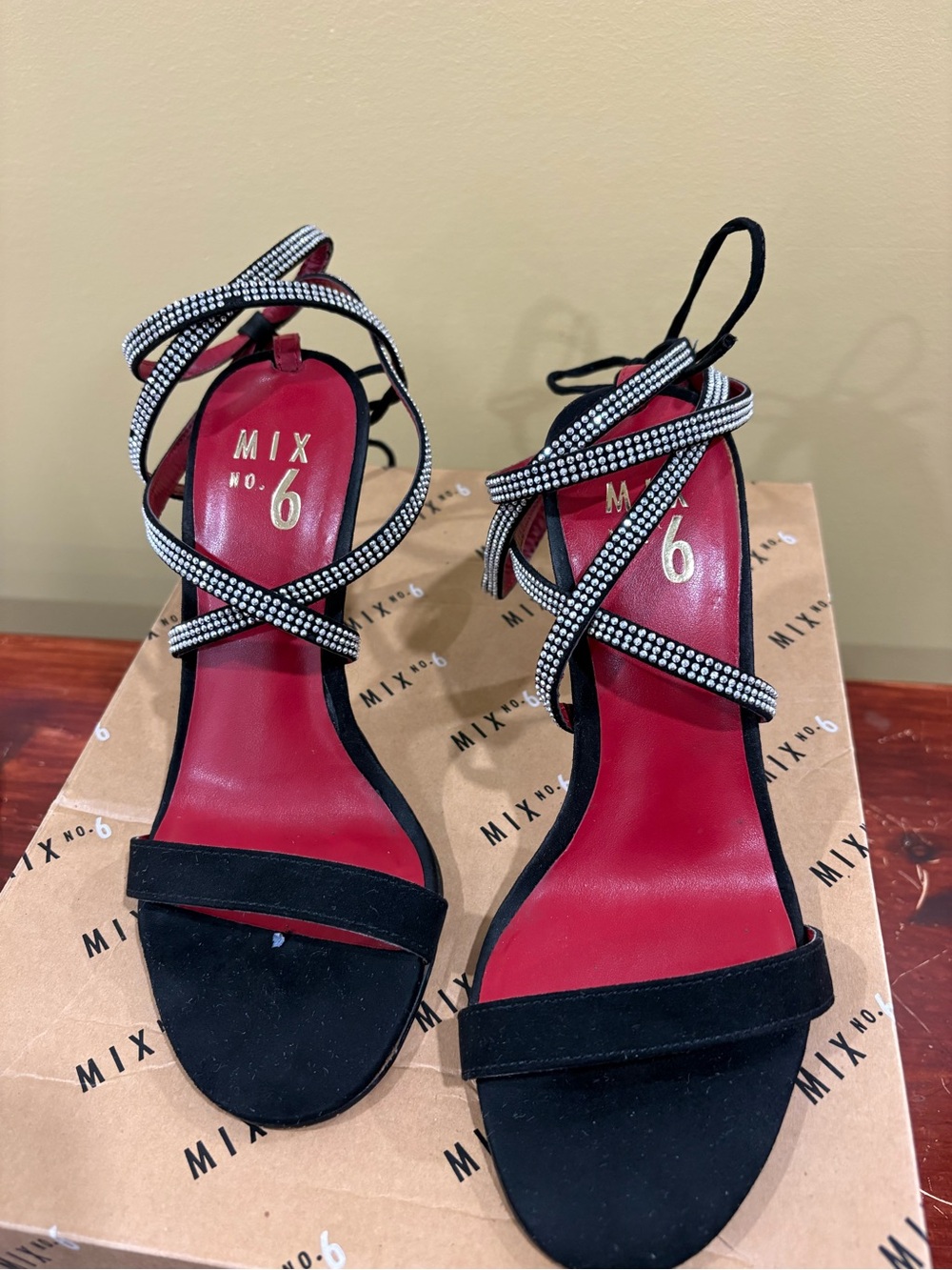 MIX NO.6 Black Microsuede Heels - Size 6M